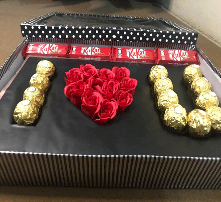Premium I LOVE YOU Chocolate Gift Box Ferrero Rocher Chocolate Box For Valentines Day Birthday Anniversary Wedding - Image 2