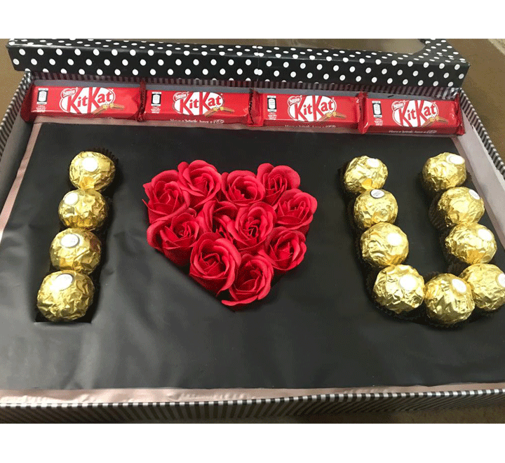 Premium I LOVE YOU Chocolate Gift Box Ferrero Rocher Chocolate Box For Valentines Day Birthday Anniversary Wedding - Image 3