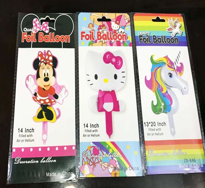 Foil Balloon for Decoration 14 Inch Hello Kitty Mickey Minnie Mouse Unicorn Character Balloon
