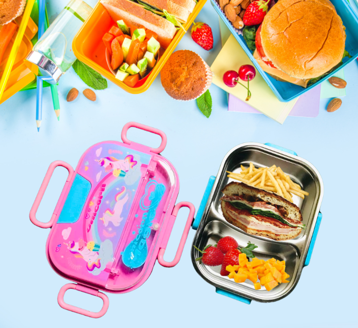 Portable Lunch Box Tiffin Box 304 Stainless Steel Leakproof Lunch Box Large Capacity Food Storage Organizer Container with Compartment for Home Outdoor Travel Camping Hiking School Kids