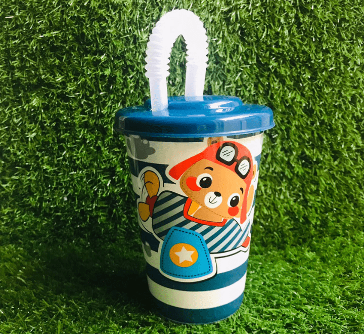 Power Cup Kids Power Glass With Straw Perfect Drinkware for Kids - Multicolor - Image 2