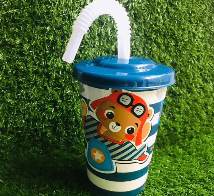 Power Cup Kids Power Glass With Straw Perfect Drinkware for Kids - Multicolor - Image 5