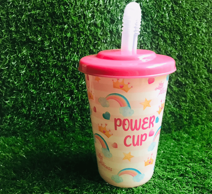 Power Cup Kids Power Glass With Straw Perfect Drinkware for Kids - Multicolor - Image 7