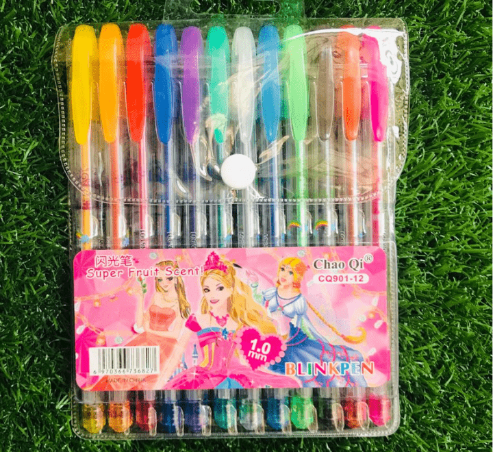 Fruit Scent Gel Glitter Pen - 1.0mm Smooth Writing with a Sparkle - Pack of 12 - Image 2