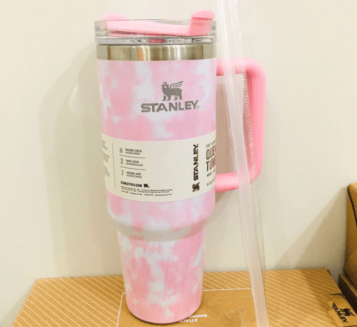 STANLEY ADVENTURE QUENCHER TRAVEL TUMBLER 40 OZ - PINK TIEDYE