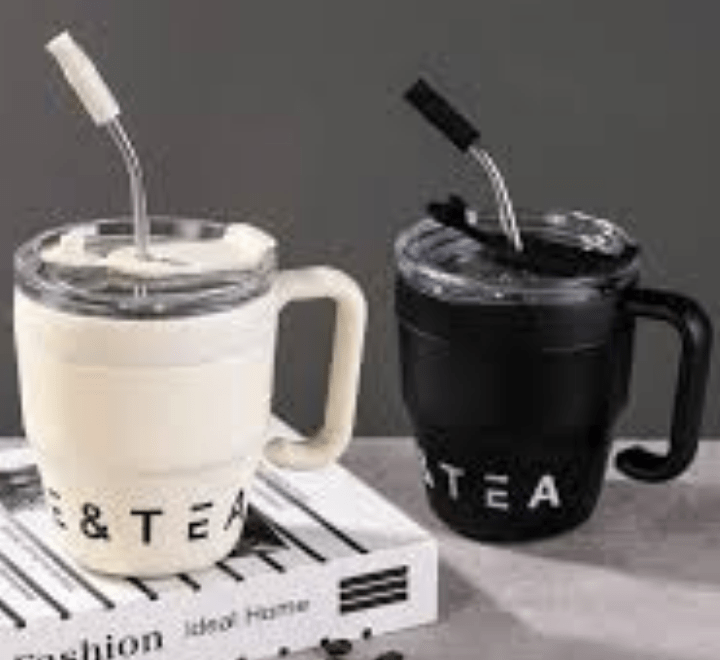 16oz/480ml Portable Coffee Cup With Handle And Straw, Stainless Steel Vacuum Insulated Mug, Double-Layer Coffee Mug For Outdoor Camping, Home And Office Use - Image 16