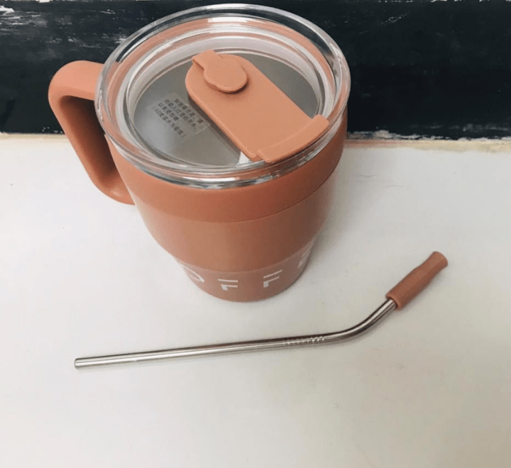 16oz/480ml Portable Coffee Cup With Handle And Straw, Stainless Steel Vacuum Insulated Mug, Double-Layer Coffee Mug For Outdoor Camping, Home And Office Use - Image 13
