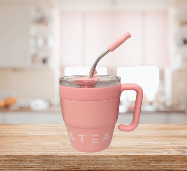 16oz/480ml Portable Coffee Cup With Handle And Straw, Stainless Steel Vacuum Insulated Mug, Double-Layer Coffee Mug For Outdoor Camping, Home And Office Use - Image 8
