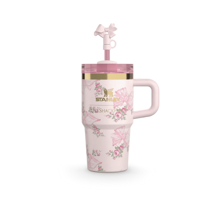 The Stanley X LoveShackFancy Holiday Quencher – 20Oz – Rosa Beaux Pink - Image 2