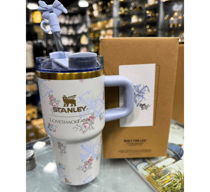 The Stanley X LoveShackFancy Holiday Quencher - 20Oz - Rosa Beaux Blue - Image 2