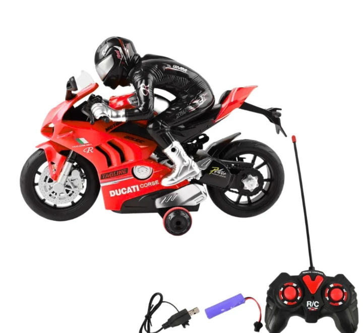 RC Moto Remote Control Racing Bike Toy with Rider Figure for Kids - Image 3