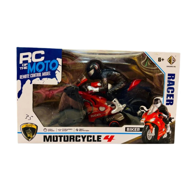 RC Moto Remote Control Racing Bike Toy with Rider Figure for Kids