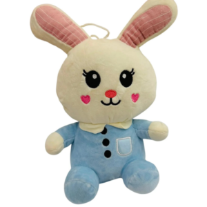 Cute Bunny Plush Toy – Soft Stuffed Rabbit in Blue Pajamas