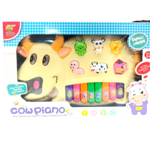 Kids Interactive Musical Cow Piano Toy with Lights and Animal Sounds