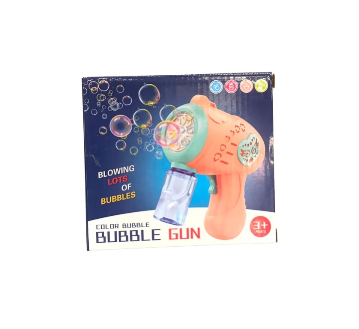 Automatic Color Bubble Gun Blaster – Electric Bubble Machine Toy with Screw-In Liquid Bottle for Kids, Summer Parties, and Birthdays (Ages 3+)