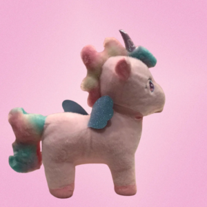 Soft Pastel Unicorn Plush Toy with Glittery Horn and Hooves