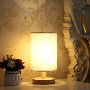 Modern Nordic Wooden Table Lamp – Minimalist Bedside Desk Light