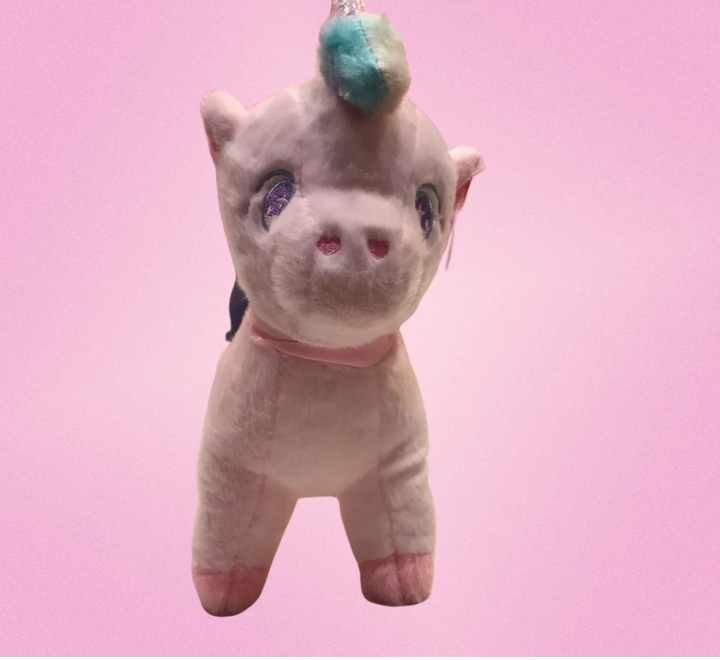 Soft Pastel Unicorn Plush Toy with Glittery Horn and Hooves - Image 2